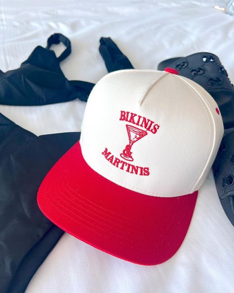 back in stock ❤️ #kenzkustomz #taptoshop #bikinisandmartinis Martini And Bikinis, Trucker Hat Summer Outfit, Cool Cap Design, Red Vintage Hat, Bachelorette Trucker Hat, 4th Of July Trucker Hats, Cute Trucker Hats For Women, Bachelorette Trucker Hats, Martinis And Bikinis