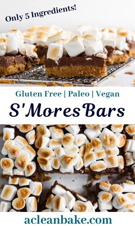 Paleo Smores, Nutty Desserts, Smores Bars, Smores Bar, Its The Weekend, S Mores Bars, Smore Recipes, Backyard Birthday Parties, Easy Gluten Free Desserts