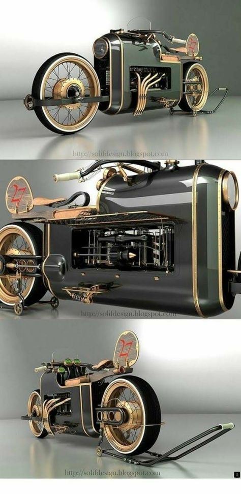 Steampunk Bike, Steampunk Vehicles, Motorcycle Concept, Steampunk Motorcycle, Steampunk Vehicle, Мотоциклы Cafe Racers, Concept Motorcycles, Motor Cycle, Motor Bikes