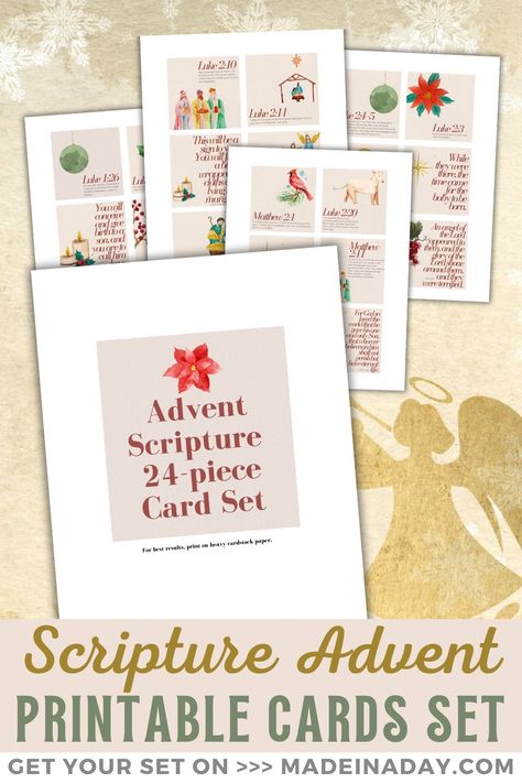 Grab a copy of our Advent Scripture Verses Printable Cards Set, designed to inspire and bring joy during the holiday season. Spread the message of love and hope! advent bible study, bible verse advent calendar, scripture advent calendar, scripture for advent calendar Advent Calendar Scripture, Bible Verse Advent Calendar, Scripture Advent Calendar, Hope Advent, Advent Bible Study, Advent Scripture, Christmas Scripture, Printable Advent Calendar, Advent Calenders