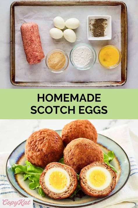 Scottish Egg Recipe, Scottish Eggs Recipe, Scotch Eggs Baked, Scottish Eggs, Lotr Marathon, Homemade Scotch Eggs, Full Scottish Breakfast, Sausage And Eggs, Scotch Eggs Recipe