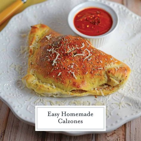 Easy Calzones Recipe - How To Make A Calzone The Easy Way - Easy and Cheesy Homemade Calzones are perfect for a family meal at home. Get the kids involved and have a calzone bar + a list of classic CALZONE TOPPINGS! #classiccalzoneseasycheesyhomemadecalzones24calzonetoppingideas Deep Dish Pizza Crust Recipe, How To Make Calzones, Easy Calzones, Calzone Recipe Easy, Calzones Recipe, Calzone Recipe, Fancy Dinner Recipes, Cauliflower Dishes, Pizza Crust Recipe