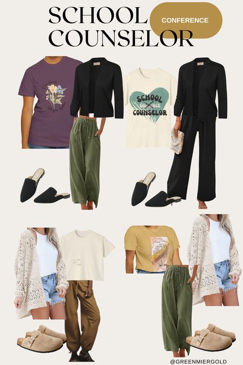 Looking for some school counseling conference outfits. Also great outfit for back to school. Check out these School Counselor tees. What to wear School counselor. #schoolcounselor Guidance Counselor Outfits, Counselor Outfits Women, School Counselor Outfits, Counselor Outfits, Conference Outfit, Guidance Counselor, American School, Kids Gift Guide, School Counselor