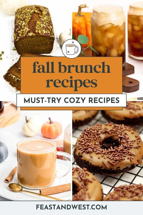 Cozy up with fall brunch recipes perfect for cool mornings. From pumpkin bread to apple cider, these seasonal dishes warm up any gathering. Fall Brunch Recipes, Autumn Brunch Recipes, Fall Inspired Drinks, Frozen Drinks Alcohol, Brunch Celebration, Breakfast Cocktails, Thanksgiving Brunch, Pumpkin Bread Easy, Toffee Nut