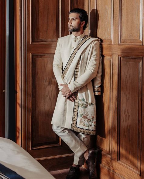 Kurta With Shawl Men, Muntjac Deer, Sadaf Fawad Khan, Ahad Raza Mir, Shawl For Men, Cream Shawl, Traditional Accessories, Fawad Khan, Bilal Abbas