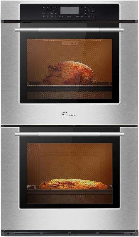 Empava 30" Electric Double Wall Oven with Self-cleaning Convection Fan and Touch Control in Stainless Steel, 30 Inch Double Oven And Microwave, Oven Microwave Combo, Wall Mount Oven, Electric Double Wall Oven, Wall Oven Microwave Combo, Convection Wall Oven, Double Electric Wall Oven, Wall Oven Microwave, Oven And Microwave