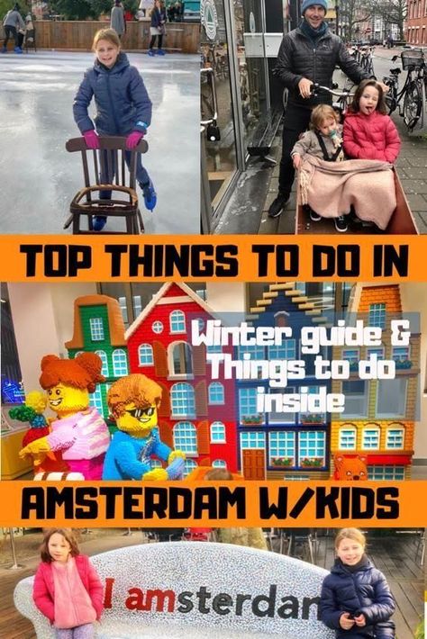 Looking for things to do in Amsterdam this winter with your kids? We have great ideas for indoor activities and free activities. How to rent a bike in Amsterdam. Where to ride bikes with kids in Amsterdam. Sample dutch cheese for free. What to pack for Amsterdam. Amsterdam With Kids, Things To Do Inside, Amsterdam Winter, Winter Family Vacations, Amsterdam Travel Guide, Things To Do In Amsterdam, To Do In Amsterdam, Visit Amsterdam, Best Family Vacations