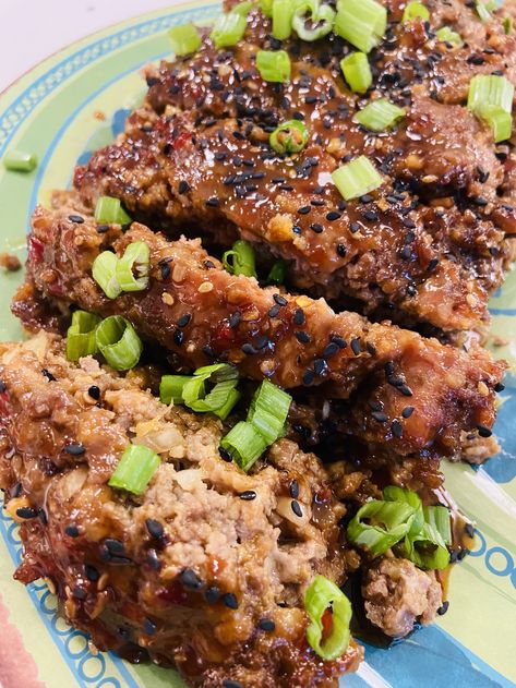 Hoisin Glazed Meatloaf — North Eats Kitchen Glazed Meatloaf, Meatloaf Mix, Meatloaf Glaze, 5 Spice Powder, Chinese 5 Spice, 5 Spice, Ginger Powder, Chili Paste, Sweet Chili Sauce