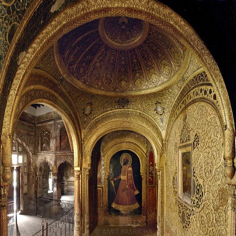 Rajasthani and Pahari frescoes can be seen beautifully hanged in the chambers of Qila Mubarak. Qila Mubarak, Patiala, Punjab. © Amit Pasricha Punjab Architecture, The Royal Family, Barcelona Cathedral, Ruler, Royal Family, Fort, House Design, India, Architecture