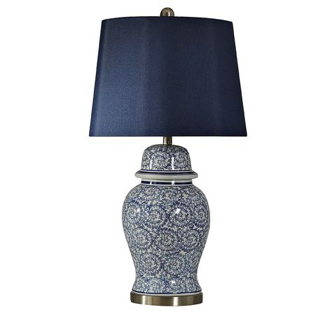 Chinese Blue Ginger Jar Table Lamp | Kirklands British Colonial Home, Blue And White Lamp, Chinese Lamps, Home Improvement Hacks, Silver Table Lamps, Transitional Table Lamps, Ceramic Framed, Blue Lamp, Silver Table