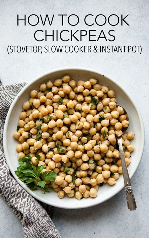 Cook Chickpeas, Dried Chickpeas, Dry Chickpeas, Healthy Indian Recipes, Healthy Instant Pot Recipes, Slow Cooker Dinner, Chickpea Recipes, Simply Recipes, Slow Cooking