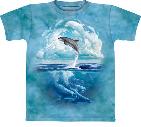 Dolphin Shirt, Green Dolphin, Animal Tshirt, Ink Color, Water Based Ink, Dolphins, The Mountain, Rocker, Cotton Shirt