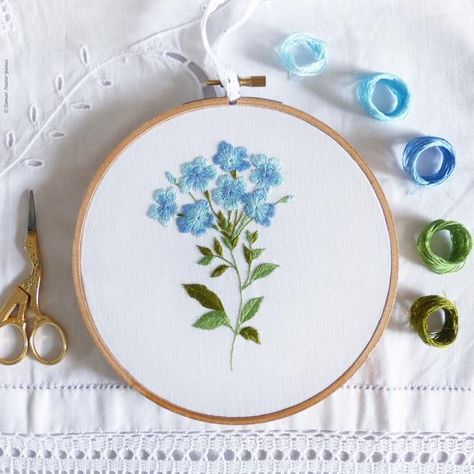 For Beginners – The French Needle Blue Plumbago, Leaves Embroidery, Botanical Embroidery, Needlecraft Kits, Winter Decorations Diy, Hand Embroidery Kits, Handmade Holiday Gifts, Hand Embroidery Kit, Art Green