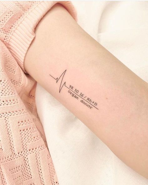 Blood Type Tattoo, Pulse Tattoo, Date Tattoo, Blood Tattoo, Medical Tattoo, M Tattoos, Cool Wrist Tattoos, Girls Tattoo, Delicate Tattoo