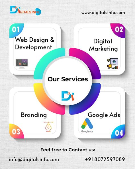 Leading Website Design and Digital Marketing Agency in Coimbatore. We provide Complete Business solution: 1. Web Design and Development 2. Digital Marketing 3. Logo Design 4. Graphic Design 5. Google Ads 6. Social Media Marketing 7. Branding 8. Video Editing 9. Content Marketing etc. Feel Free to Contact us ! Mail: info@digitalsinfo.com Design Agency Creative Ads, Digital Marketing Graphics, Digital Marketing Agency Ads Design, Digital Marketing Services Ads, Website Ads Creative Advertising, Digital Marketing Design Poster, Digital Marketing Video Ads, Digital Marketing Services Creative Ads, Digital Marketing Creative Ads Design