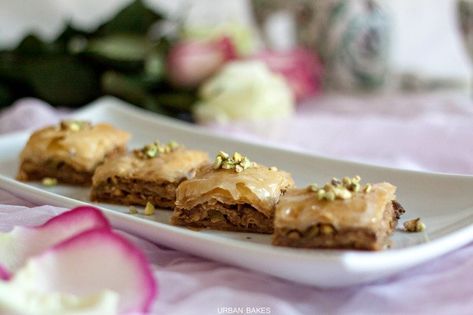 Pistachio Baklava with Cardamom and Rose Water Turkish Pistachio Baklava Recipe, Baklava Recipe Easy, Pistachio Baklava, Turkish Baklava, Pasta Fillo, Baklava Recipe, Phyllo Dough, Serious Eats, Americas Test Kitchen