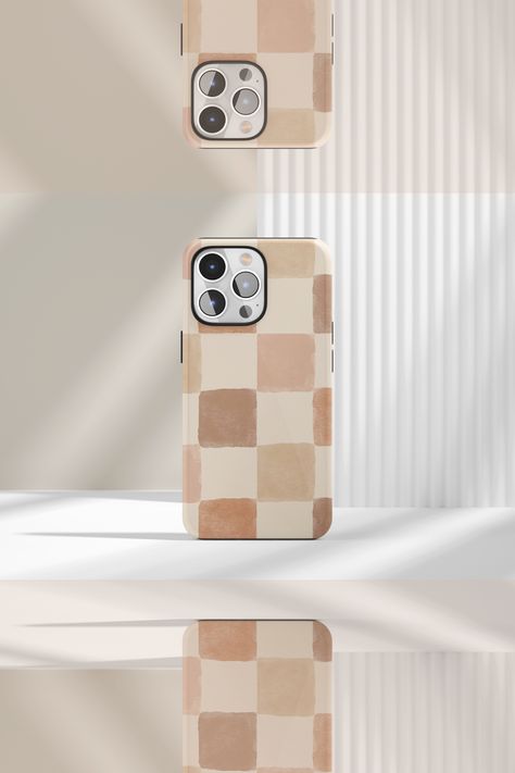 iPhone 14 13 12 11 X Pro Plus Mini Case Galaxy S21 S20 S10+ Case Checkered Phone Case Aesthetic Phone Case Trendy Checker Boho Pink Beige Beige Phone Case, Preppy Iphone Case, Checkered Phone Case, Cases Aesthetic, Phone Case Aesthetic, Computer Cases, Case Aesthetic, Boho Pink, Iphone Cases Cute