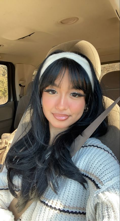 Cute Haircut Bangs, Hairstyle For Wispy Bangs, Party Hair With Bangs, Bangs With A Headband, Classy Hairstyles With Bangs, Cute Latina Hairstyles With Bangs, Professional Hairstyles With Bangs, Cute Hairstyles With Wispy Bangs, Wispy Bangs With Cowlick