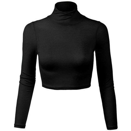 Turtle Neck Crop Top Long Sleeve, Turtleneck Crop Top Outfit, Black Turtle Neck Crop Top, Black Crop Long Sleeve, Evil Fairy, Turtleneck Crop Top, Stretch Tops, Turtle Neck Shirt, Casual Cotton Top