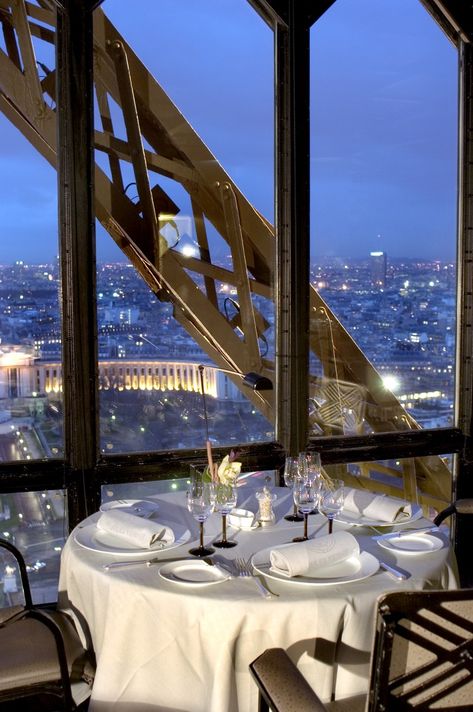 Eiffel Tower Dinner, Eiffel Tower Restaurant, King Of Wrath, Dinner In Paris, Dinner Places, Romantic City, Jules Verne, Paris Restaurants, Paris Eiffel Tower