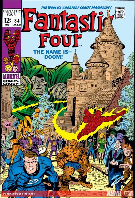 Doom Cover, Fantastic Four Marvel, Fantastic Four Comics, Marvel Comics Covers, Silver Age Comics, Classic Comic Books, Marvel Comic Universe, Marvel Comic Books, Jack Kirby