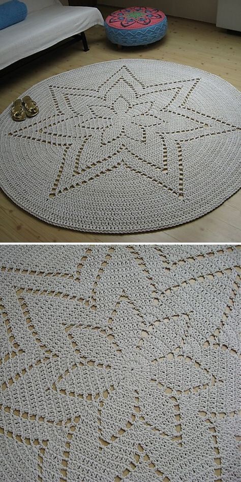 Easy Crochet Rug Patterns, Crochet Rug Patterns Free, Poncho Patterns, Crochet Doily Rug, Retro Revival, Crochet Carpet, Crochet Rug Patterns, Easy Crochet Baby, Trendy Crochet