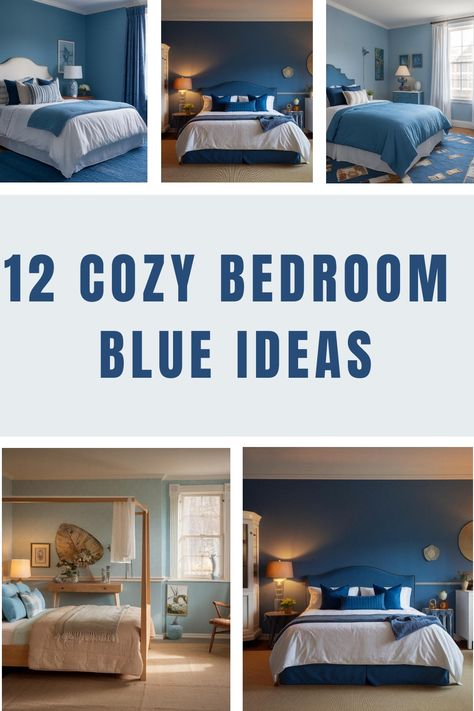 12 Cozy Bedroom Blue Ideas How To Decorate A Blue Bedroom, Blue Guest Room Ideas, Blue Bedroom Ideas For Adults, Bedroom Blue Decor, Bedroom Blue Ideas, Cozy Bedroom Blue, Blue Decor Ideas, Indigo Bedroom, Boys Space Bedroom