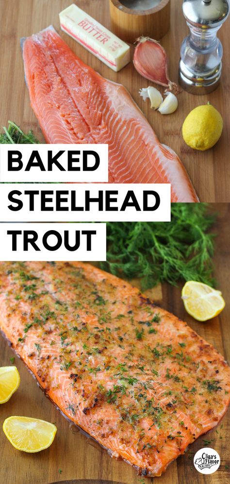 Steelhead Fillet Recipes, Steelhead Salmon Recipes, Salmon Trout Recipes, Steelhead Trout Recipes, Baked Trout Recipes, Steel Head Trout Recipes Baked, Recipes For Steelhead Trout, Trout Recipes Baked, Trout Recipes Baked With Skin