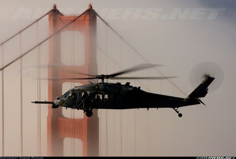 Sikorsky HH-60G Pave Hawk (S-70A) aircraft picture Hh60 Pavehawk, Military Wallpaper, Green Giant, The Golden Gate Bridge, Military Humor, Black Hawk, Military Helicopter, Aircraft Pictures, In Flight