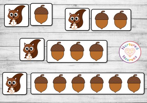 Acorn Counting Preschool, Fall Math Activities, Phonics Printables, Writing Printables, Fall Preschool Activities, Fall Math, Counting Games, Math Printables, Math Activity