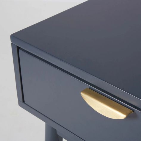 Dark Blue 1-Drawer Bedside Table Penelope | Maisons du Monde Bedside Table Drawers, Bedside Table, Boutique Hotel, Things To Buy, Get Ready, Decorating Your Home, The Year, Dark Blue, Drawers