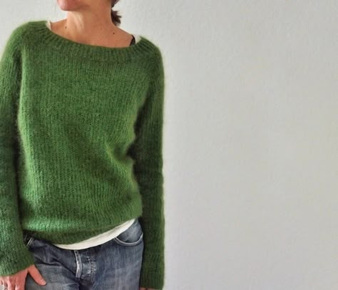 Pull Mohair, Raglan Sweater, Raglan Pullover, Women Sweater, Beautiful Knitting, Sweater Knitting Patterns, Green Pattern, Sweater Pattern, Knitting Inspiration