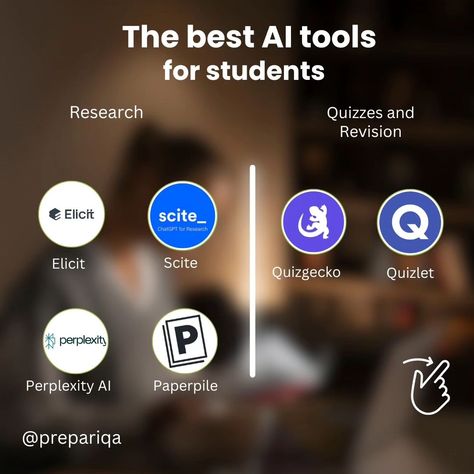 Boost your academic success with These Top AI Tools! 🚀📚 1. Productivity Boosters: Stay organized and manage your time effectively with apps that help you plan your study schedule and set reminders. 2. Research Wizards: Simplify your research process with tools that provide quick access to scholarly articles and reliable sources. 3. Quiz & Revision Helpers: Ace your exams with interactive quizzes and revision tools that make studying fun and efficient. 4. Writing Assistants: Enhance your w... Make Studying Fun, Study Helper, Research Process, Reliable Sources, Manage Your Time, Study Schedule, Exam Prep, Academic Success, Stay Organized