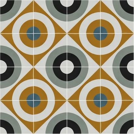 Retrograde Encaustic Cement Tile Mcm Tile, Multi Color Tile, Black Porcelain Tiles, Grey Ceramic Tile, Cement Tile Floor, Cement Color, Floor And Decor, Encaustic Cement Tile, Modern Tiles