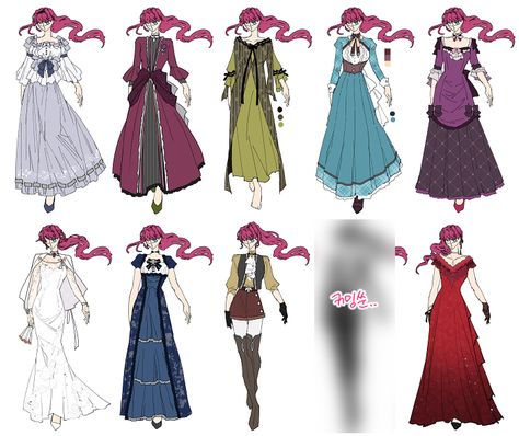 Sam Character, Penelope Eckhart, Penelope Eckart, Pandora Hearts, Anime Dress, Fashion Design Sketches, Historical Dresses, Female Character Design, Costume Outfits