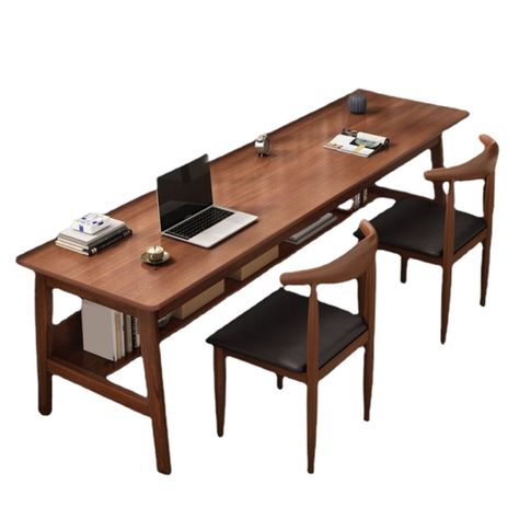 Big Wood Desk, Bedroom Writing Desk, Double Office, Solid Wood Office Desk, Simple Computer Desk, Desk Simple, Table Minimalist, Double Desk, Working Desk