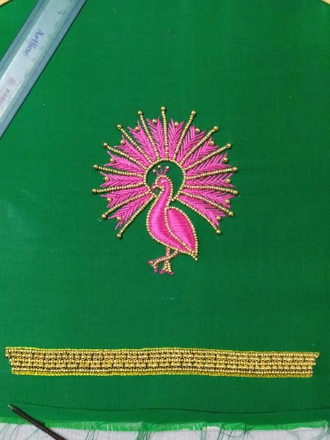 Single Design Aari Work, Motif Design Aari Work, Aari Motif, Peacock Embroidery Designs, Hand Embroidered Jewelry, Aari Design, Hand Work Design, Embroidery Leaf, Embroidery Lessons