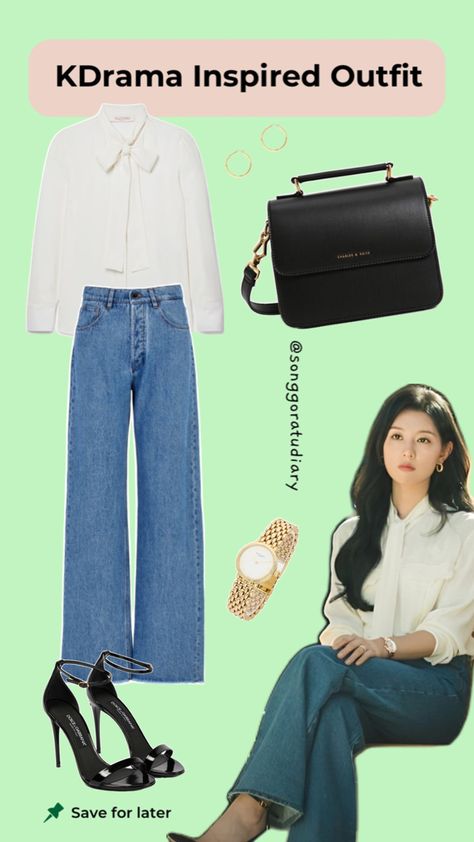 Hong Hae In Kim Ji Won Queen of Tears KDrama Inspired Outfit Casual Formal OOTD Haein Outfit, Hong Haein Outfit, Sling Back Heels Outfit, Hong Hae In Outfit, Dupatta Hacks, Winter Outfits Dinner, Hong Haein, Outfit Ideas For School Fall, Formal Ootd