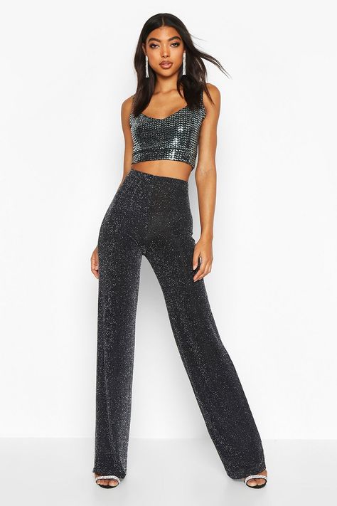 Shimmer Pants Outfit, Bralet Tops, Tall Pants, Tall Clothing, Bralette Tops, Pop Fashion, Pants Outfit, Wide Leg Trousers, Trousers Women