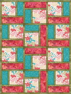 4 Colour Quilt Pattern, 3 Fabric Quilt Patterns, Big Block Quilt Patterns Free Sewing, 3 Hour Quilt, 4 Fabric Quilts, Block Quilt Patterns Easy, 4 Fabric Quilt Pattern Ideas, 3 Fabric Quilts, 4 Yard Quilt Patterns