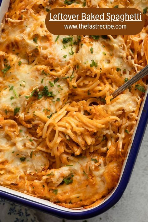 Turn your leftovers into a delectable treat with our leftover pasta bake or leftover spaghetti casserole recipe! Baked Leftover Spaghetti Recipe, Leftover Spaghetti Recipe, Cucumber Wraps, Easy Baked Spaghetti, Wraps Recipes Easy, Spaghetti Casserole Recipe, Leftover Spaghetti, Cheesy Pasta Bake, Leftover Casserole