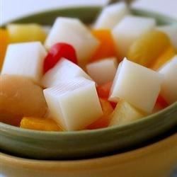 Almond Jello, Almond Jelly, Jello With Fruit, Gelatin Powder, Fruits Salad, Chinese Desserts, Jello Dessert Recipes, Jello Salads, Jelly Desserts