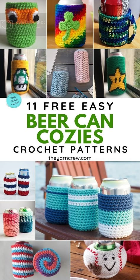 Crochet Beer Cozy, Koozie Pattern, Crochet Koozie, Beer Bottle Cozy, Amigurumi Collection, Crochet Beer, Cup Cozy Crochet Pattern, Beer Cozy, Crochet Mug Cozy