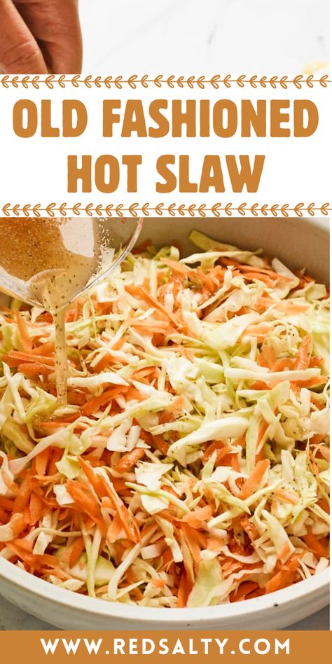 German Hot Slaw Recipe, Hot Slaw Recipe, Hot Slaw, Bacon Slaw, Polvorones Recipe, Crab Salad Recipe, Aloe Vera For Face, Popular Side Dishes, Classic Salad