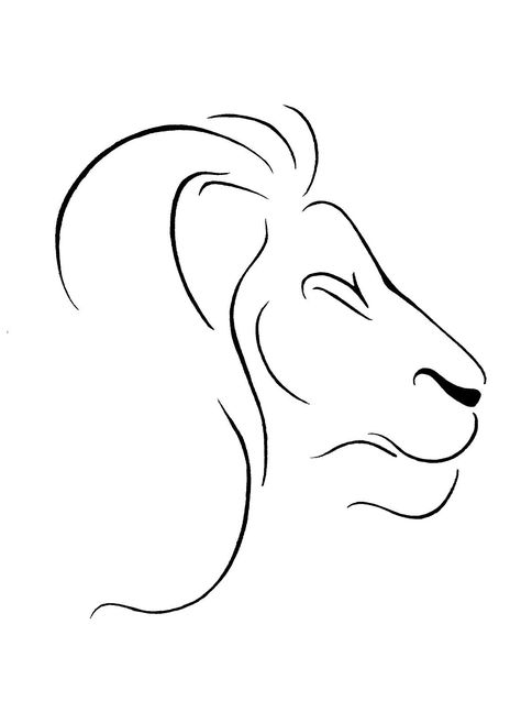 One Line Lion Tattoo, Lion Line Tattoo, Line Lion Tattoo, Fine Line Lion Tattoo, Simple Lion Tattoo, Elephant Sketch, One Line Tattoo, Lion Head Tattoos, Egypt Tattoo