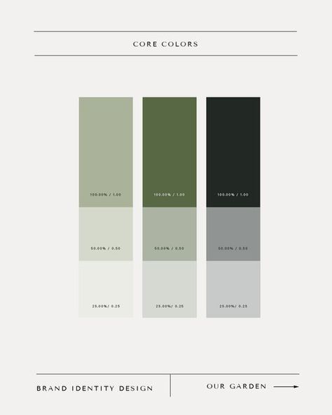 Our Garden — Togue Studio Green White Gray Color Scheme, Gray And Green Palette, Green Colour Platette, Green Neutral Color Palette, Togue Studio, Architecture Color Palette, Green Branding, Green Color Palette, Colour Architecture