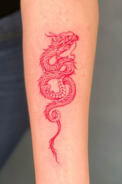 Pretty Dragon, Cupid Tattoo, Red Dragon Tattoo, Asian Dragon Tattoo, Dragon Tattoos For Men, Small Dragon Tattoos, Dragon Rouge, Chinese Dragon Tattoos, Tattoo Dragon