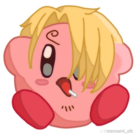 Credits to stannami_ofc on TikTok One Piece Sanji, Kirby, Pikachu, Mural, One Piece, Anime, Fictional Characters, Art