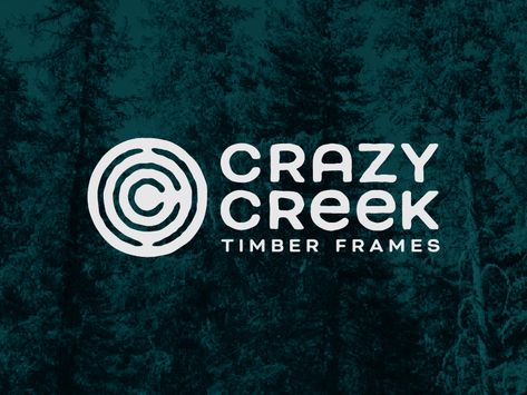 Crazy Creek Timber Frames Logo by Cam Hoff Timber Logo, Creek Logo, Timber Frames, Frame Logo, Minimal Logo Design, Logotype Design, Timber Framing, Cabin Life, Simple Logo