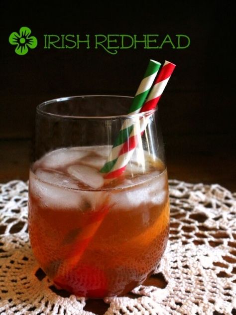 The Jameson Irish Redhead cocktail is a sparkly, sweet, drink with a pretty pinkish color .  Restlesschipotle.com Jameson Cocktails, Irish Cocktails, Irish Redhead, Irish Drinks, St Patric, Red Drinks, Jameson Irish Whiskey, Whiskey Drinks, Whiskey Cocktails